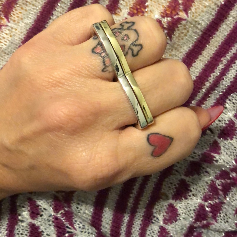 Multicolor brass knuckle ring set - Picture 3 of 3